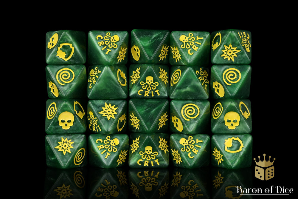 World Domination Green D8 Dice Set (ONLINE ORDER ONLY)