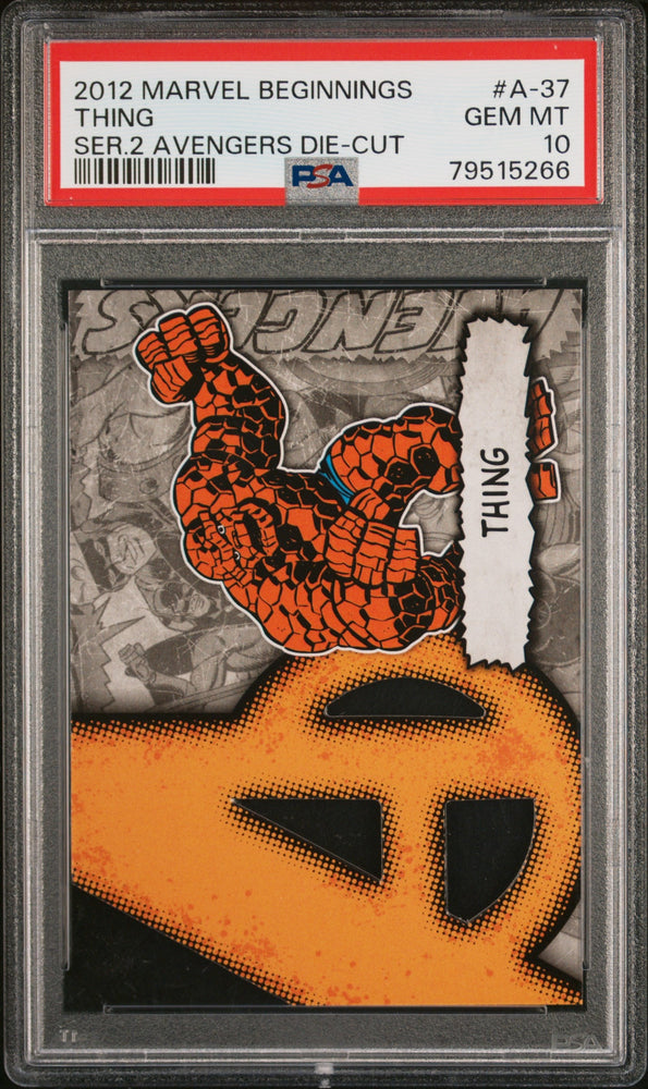 2012 MARVEL BEGINNINGS SERIES 2 AVENGERS DIE-CUT THING #A-37 - PSA 10 (Online Order Only)