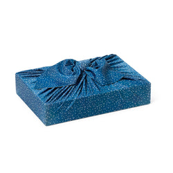 Set of 3 (S, L, XL) Reusable Cloth Furoshiki Gift Wrap | Holiday Shapes & Deep Blue (ONLINE ORDER ONLY)