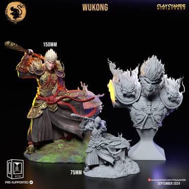 3D Printed Clay Cyanide Wukong Monkey King Black Myth - Wukong Set 28 32 mm D&D (Online Only)