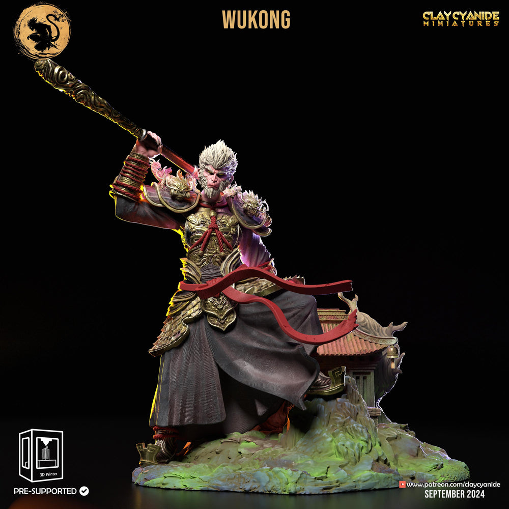 3D Printed Clay Cyanide Wukong Monkey King Black Myth - Wukong Set 28 32 mm D&D (Online Only)