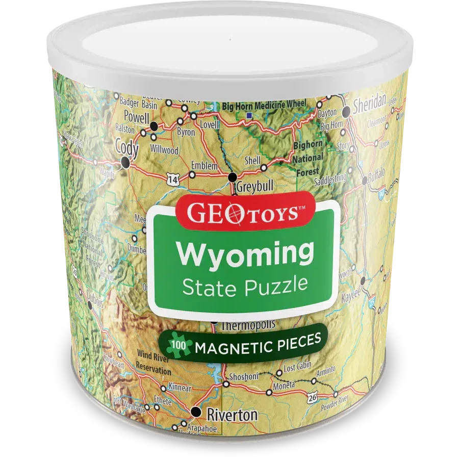 Wyoming State 100 Piece Magnetic Jigsaw Puzzle Geotoys (ONLINE ORDER ONLY)