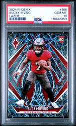 Graded 2024 Panini Phoenix Bucky Irving #166 Lazer Rookie RC Football Card PSA 10 Gem Mint (ONLINE ORDER ONLY)