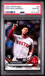 Graded 2025 Topps Now Kristian Campbell #20 Rookie RC Baseball Card PSA 10 Gem Mint (ONLINE ORDER ONLY)