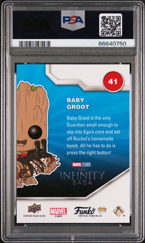 2023 UPPER DECK FUNKO POP MARVEL  BABY GROOT GLOWINTHEDARK #41  PSA 10 (Online Order Only)
