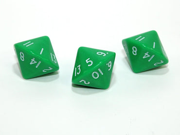 Opaque d16 Green/white Sixteen Sided Dice DnD Rpg Dice (sold per die) XQ1605 (Online Only)