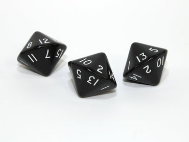 Opaque d16 Black/white Sixteen Sided DiceDnD Rpg Dice (sold per die) XQ1608 (Online Only)