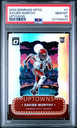Graded 2024 Panini Donruss Optic Xavier Worthy #7 Uptowns Rookie RC Football Card PSA 10 Gem Mint (ONLINE ORDER ONLY)