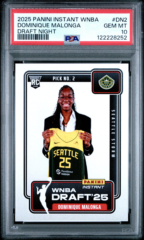 Graded 2025 Panini Instant Dominque Malonga #DN2 Draft Night Rookie RC Basketball Card PSA 10 Gem Mint (ONLINE ORDER ONLY)