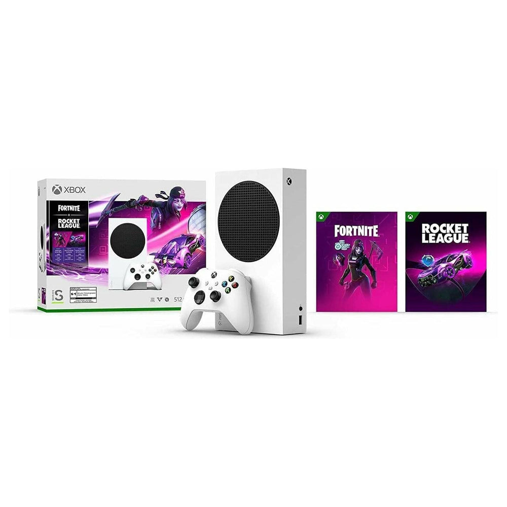 Xbox Series S Fortnite & Rocket League Bundle with Midnight Drive Pack, 1,000 V-Bucks, and 1,000 Rocket League Credits (Online Order Only)