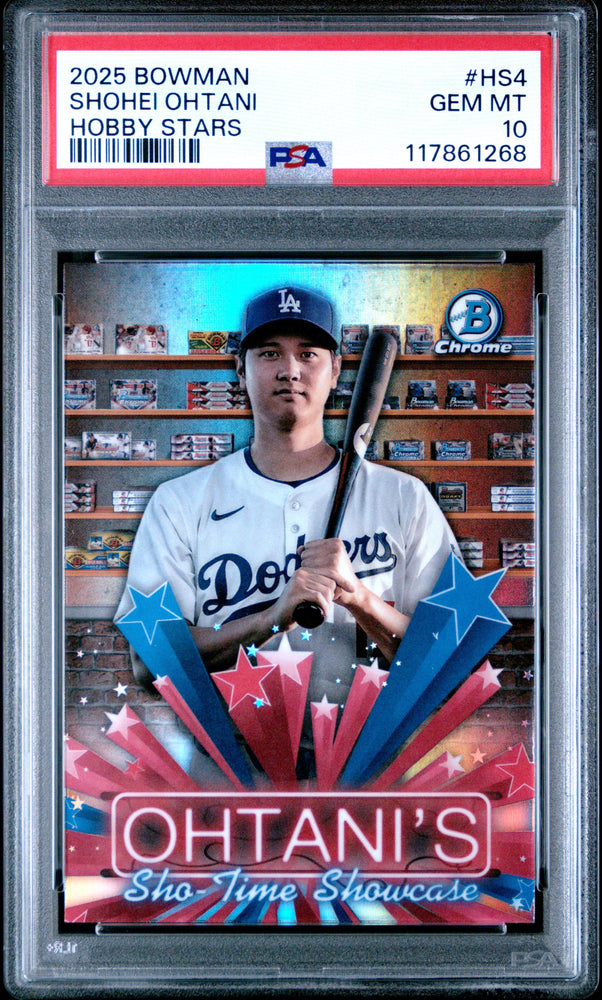 Graded 2025 Topps Bowman Shohei Ohtani #HS4 Hobby Stars Baseball Card PSA 10 Gem Mint (ONLINE ORDER ONLY)