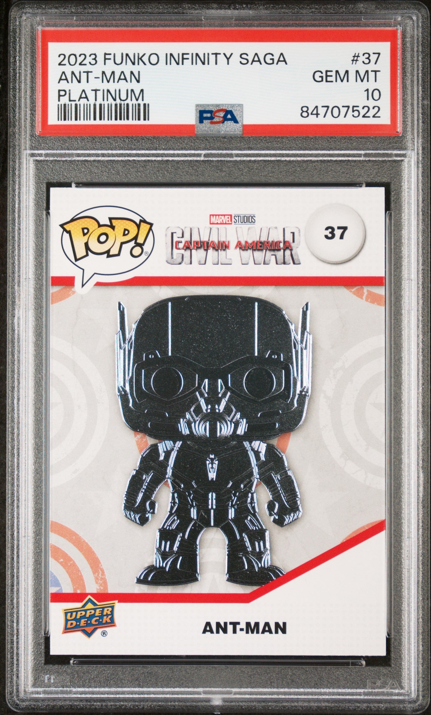 2023 UPPER DECK FUNKO POP MARVEL  ANTMAN PLATINUM #37  PSA 10 (Online Order Only)