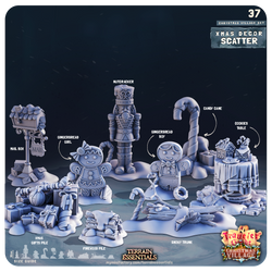 3D Printed Cast n Play Christmas Village Terrain Set 28mm 32mm D&D (Online Only)