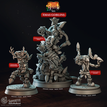 3D Printed Cast n Play Xmas Goblins Holiday Horde Set 28mm 32mm D&D (Online Only)