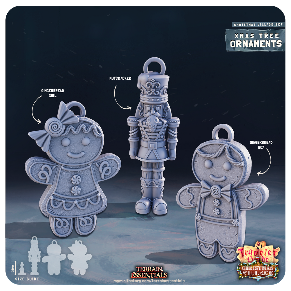 3D Printed Cast n Play Christmas Village Terrain Set 28mm 32mm D&D (Online Only)