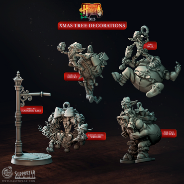 3D Printed Cast n Play Xmas Tree Decorations Holiday Horde Set 28mm 32mm D&D (Online Only)