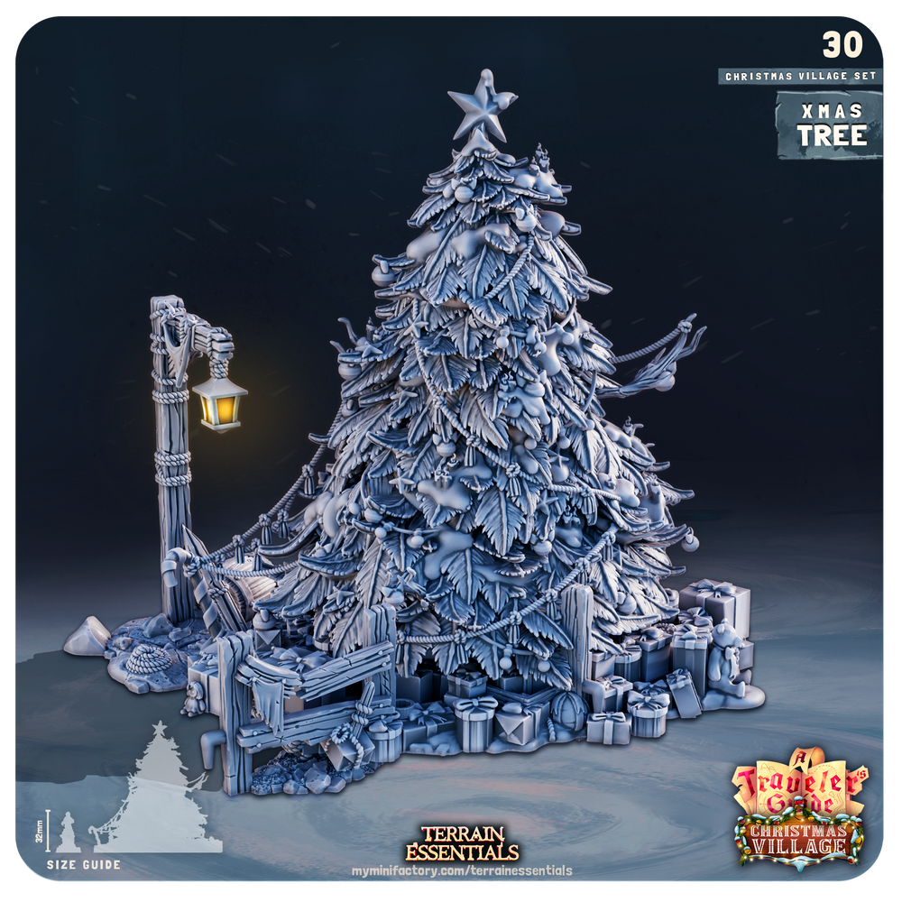3D Printed Cast n Play Christmas Village Terrain Set 28mm 32mm D&D (Online Only)
