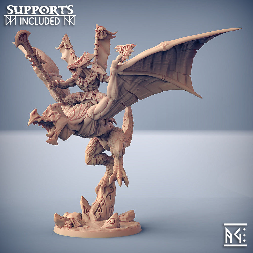 3D Printed Artisan Guild Xoltoa on Sky Terror Goldmaw Lizard Prince Lizards Set 28mm 32mm (Online Only)