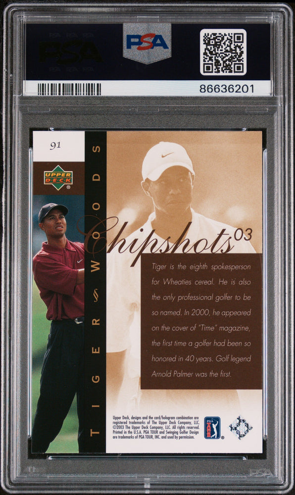 2003 UPPER DECK GOLF TIGER WOODS  #91 - PSA 10 (Online Order Only)