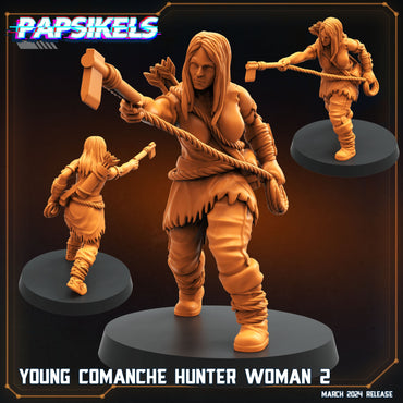 3D Printed Papsikels Young Comanche Hunter Woman 2 28mm 32mm (Online Only)