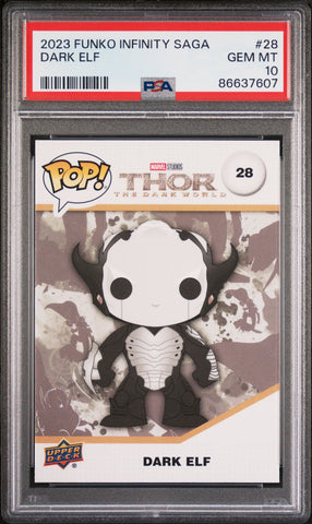 2023 UPPER DECK FUNKO POP MARVEL  DARK ELF  #28  PSA 10 (Online Order Only)