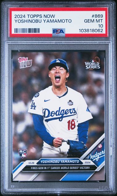 Graded 2024 Topps Now Yoshinobu Yamamoto #869 Rookie RC Baseball Card PSA 10 Gem Mint (ONLINE ORDER ONLY)