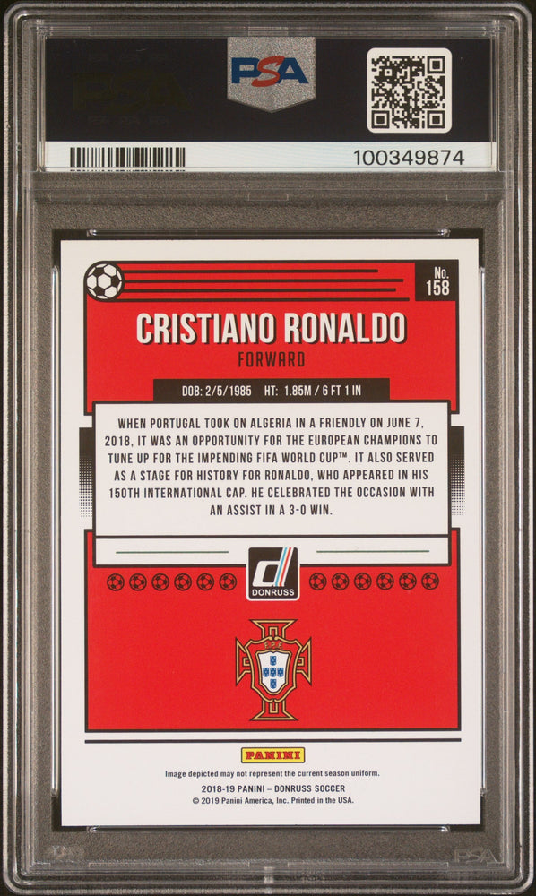 Graded 2018 Panini Donruss Cristiano Ronaldo #156 Press Proof Red Soccer Card PSA 10 Gem Mint (ONLINE ORDER ONLY)
