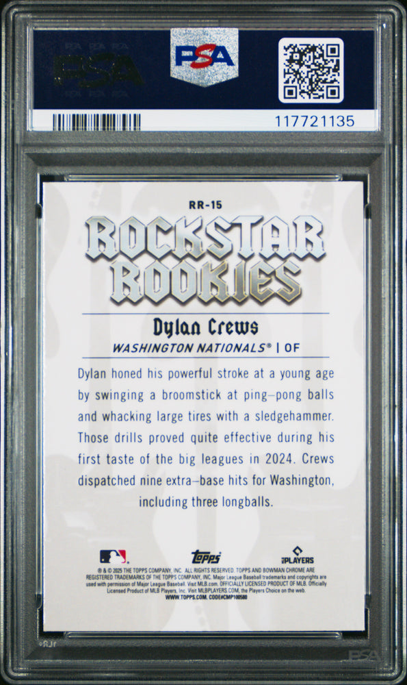 Graded 2025 Topps Bowman Dylan Crews #RR15 Rockstar Rookies Rookie RC Baseball Card PSA 10 Gem Mint (ONLINE ORDER ONLY)