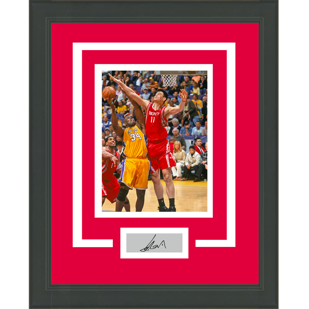 Framed Yao Ming Facsimile Laser Engraved Signature Auto Houston Rockets 11x14 Basketball Photo (ONLINE ORDER ONLY)