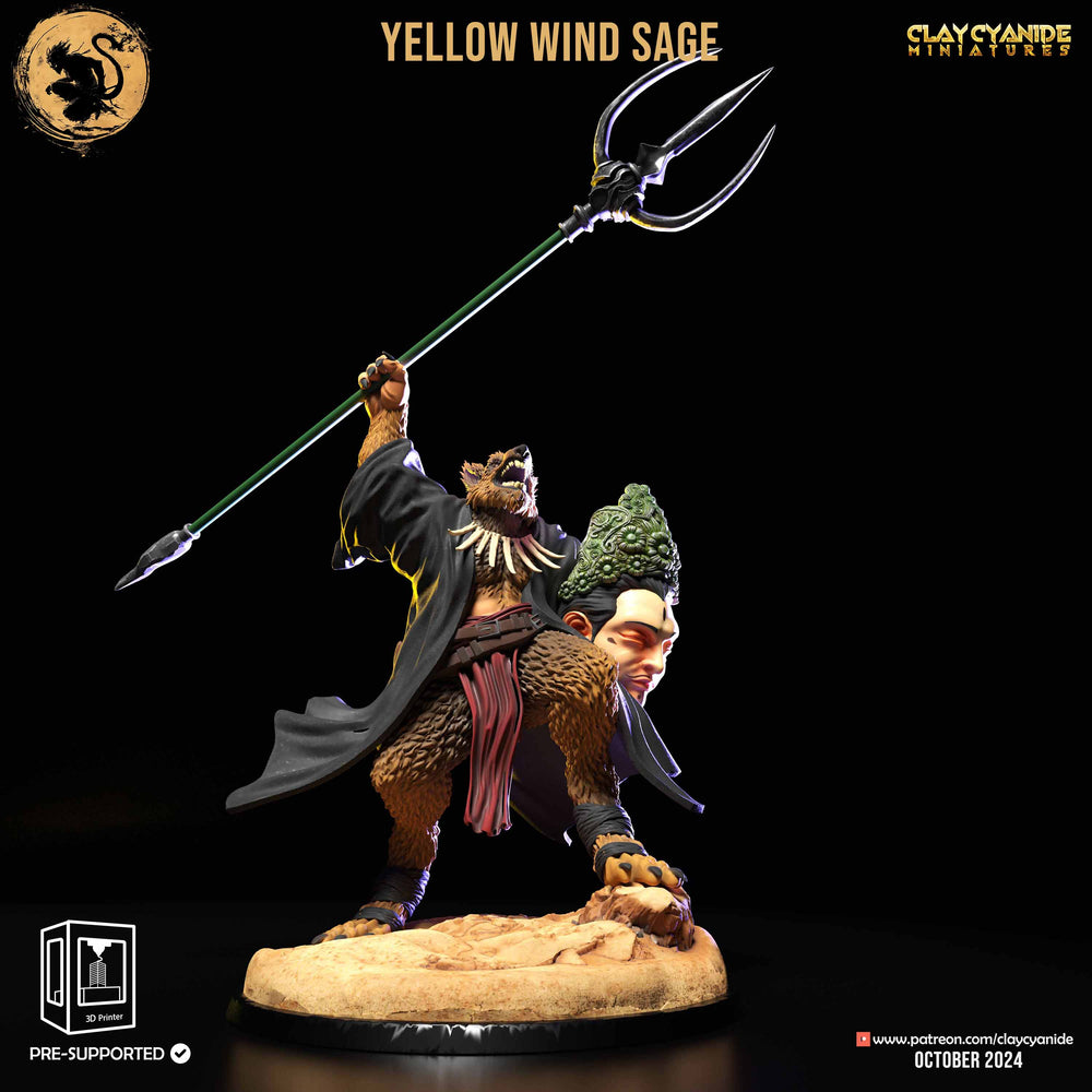 3D Printed Clay Cyanide Yellow Wind Sage Black Myth Wukong 28 32 mm D&D (Online Only)