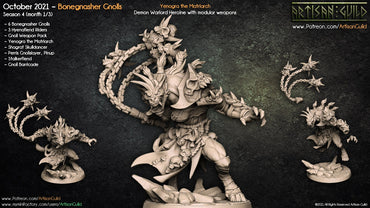 3D Printed Artisan Guild Yenogra the Matriarch Bonegnasher Gnolls 28mm 32mm (Online Only)
