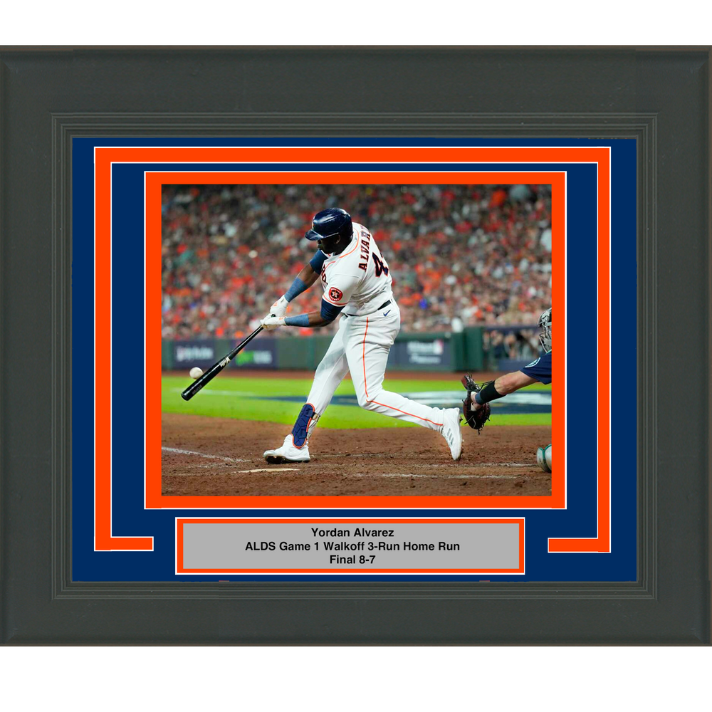 Framed Yordan Alvarez NLDS Game 1 Walk-off Home Run Houston Astros 8x10 Baseball Photo (ONLINE ORDER ONLY)
