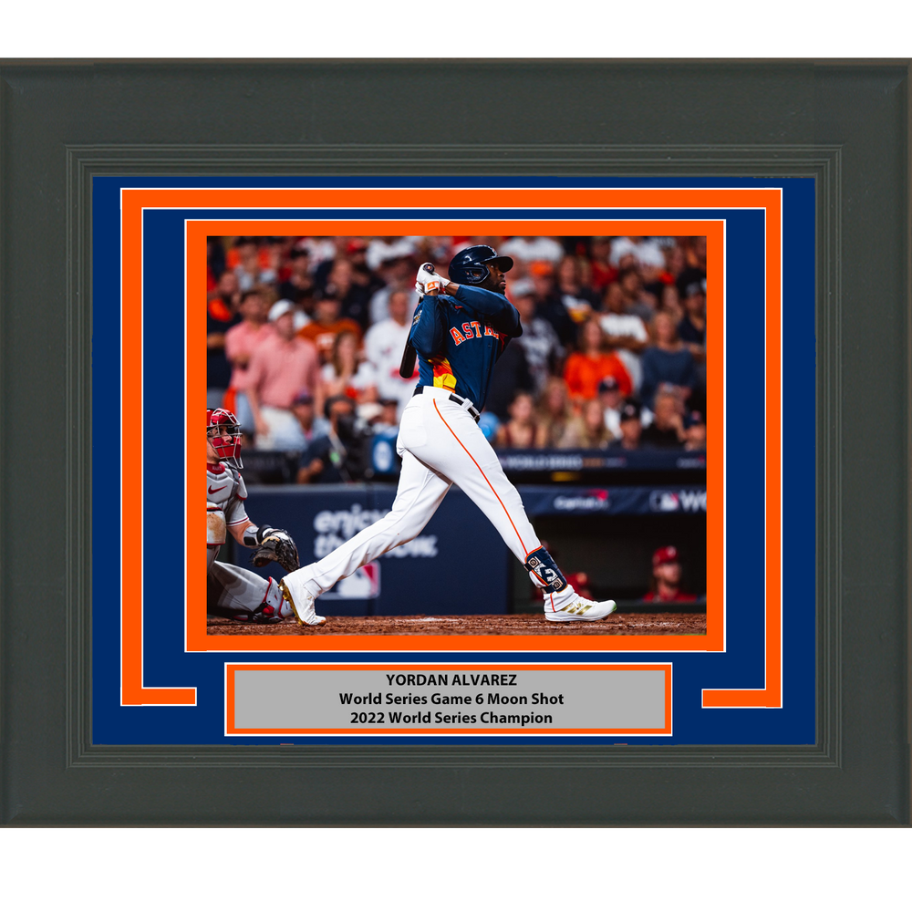 Framed Yordan Alvarez 2022 World Series Game Winning Home Run Houston Astros 8x10 Baseball Photo (ONLINE ORDER ONLY)