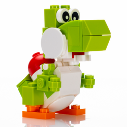 Friendly Green Dino made with LEGO parts (Online Order Only)