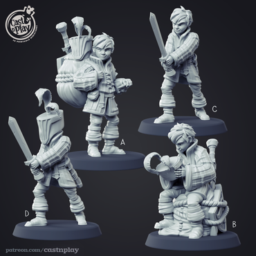 3D Printed Cast n Play - Young Squire 28mm 32mm D&D (Online Only)