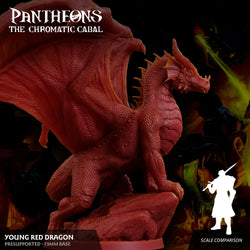 3D Printed Sordane Publishing Young Red Dragon Pantheons The Chromatic Cabal 28 32mm D&D (Online Only)