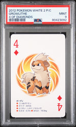 2012 POKEMON WHITE 2 PLAYING CARDS GROWLITHE 4 OF DIAMONDS PSA 9 (Online Order Only)