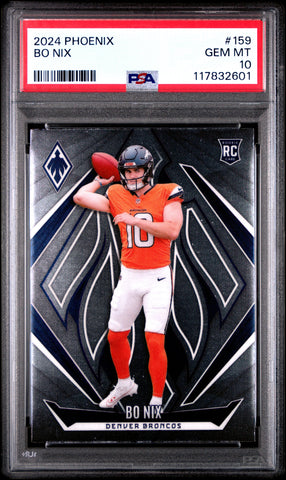 Graded 2024 Panini Phoenix Bo Nix #159 Rookie RC Football Card PSA 10 Gem Mint (ONLINE ORDER ONLY)