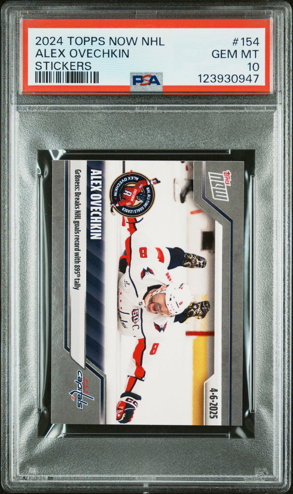 Graded 2024 Topps Now Alex Ovechkin #154 Stickers Hockey Card PSA 10 Gem Mint (ONLINE ORDER ONLY)
