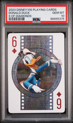2023 DISNEY 100 PLAYING CARDS DONALD DUCK 6 OF DIAMONDS PSA 10 (Online Order Only)