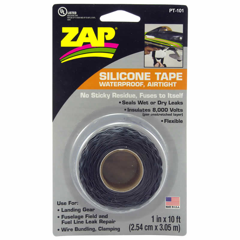 ZAPPT101 Zap Silicone Tape 1inX10ft Black Zap Adhesives (ONLINE ORDER ONLY)