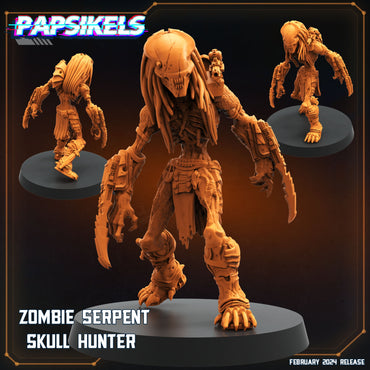 3D Printed Papsikels Zombie Serpent Skull Hunter July 2024 Scifi 28mm 32mm (Online Only)