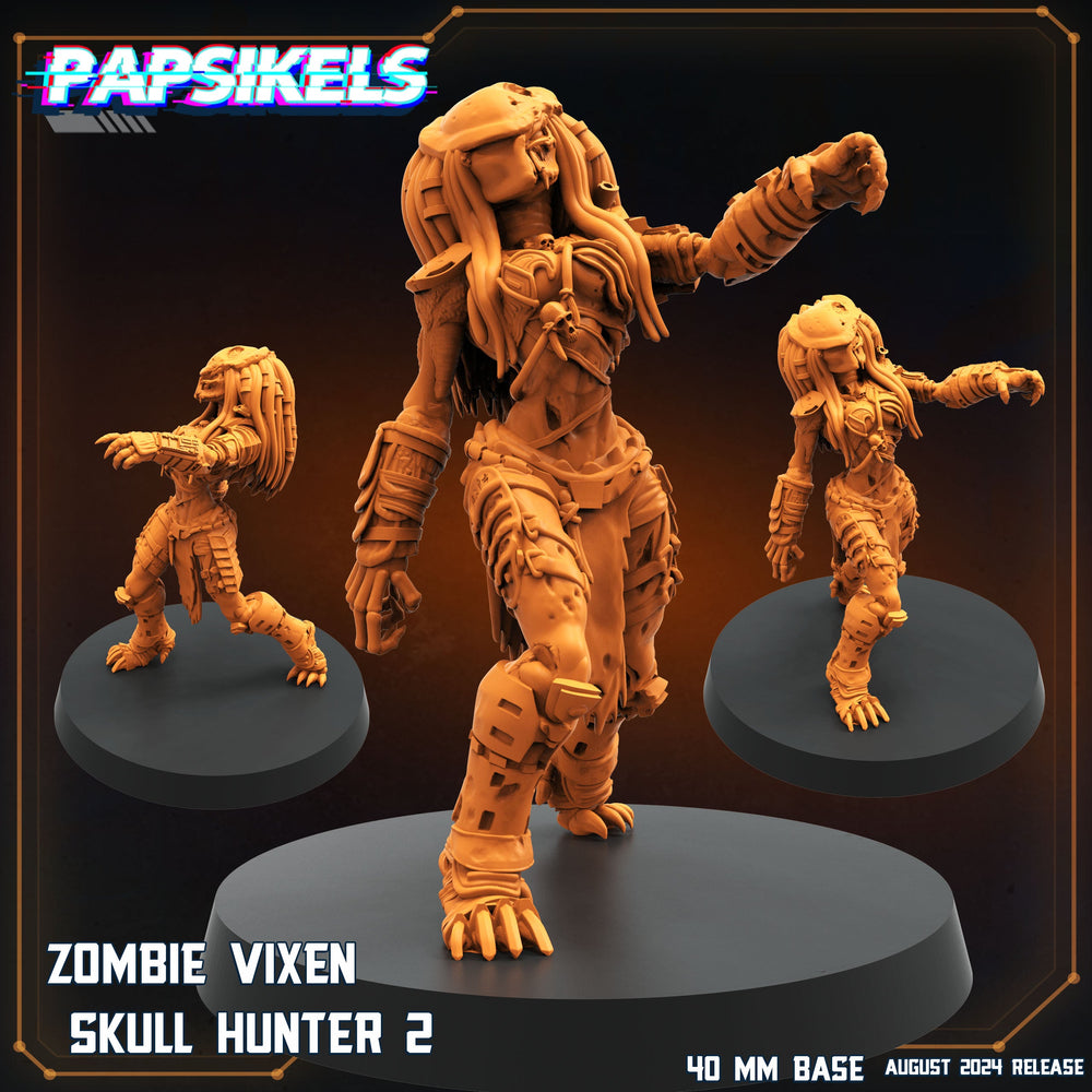 3D Printed Papsikels August 2024 Scifi Zombie Vixen Skull Hunter 2 28mm 32mm (Online Only)