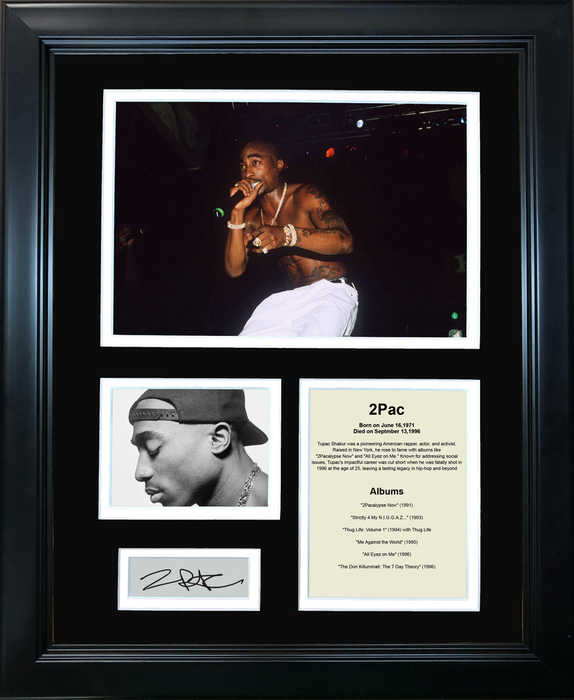 Framed 2Pac Discography Facsimile Laser Engraved Signature Auto 11"x14"Music Photo Sig Collage (ONLINE ORDER ONLY)