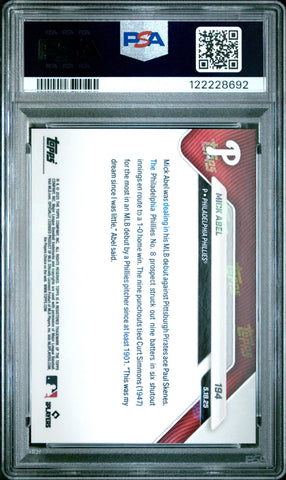 Graded 2025 Topps Now Mick Abel #194 Orange Foil /25 Rookie Baseball Card PSA 9 Mint (ONLINE ORDER ONLY)