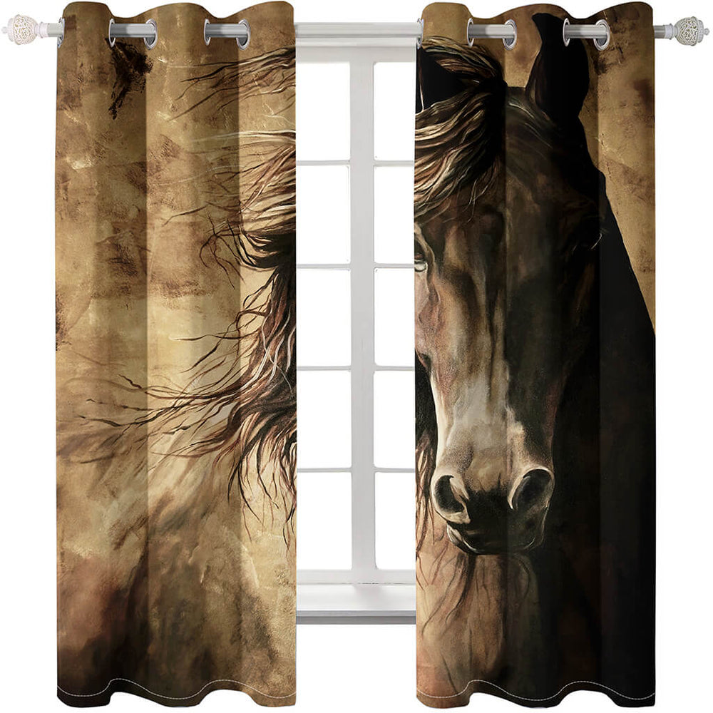 Zebra Horse Curtains Blackout Window Treatments Drapes for Room Decor (Online Order Only)