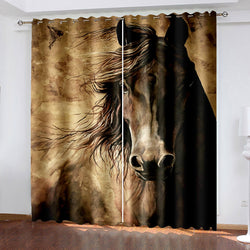 Zebra Horse Curtains Blackout Window Treatments Drapes for Room Decor (Online Order Only)