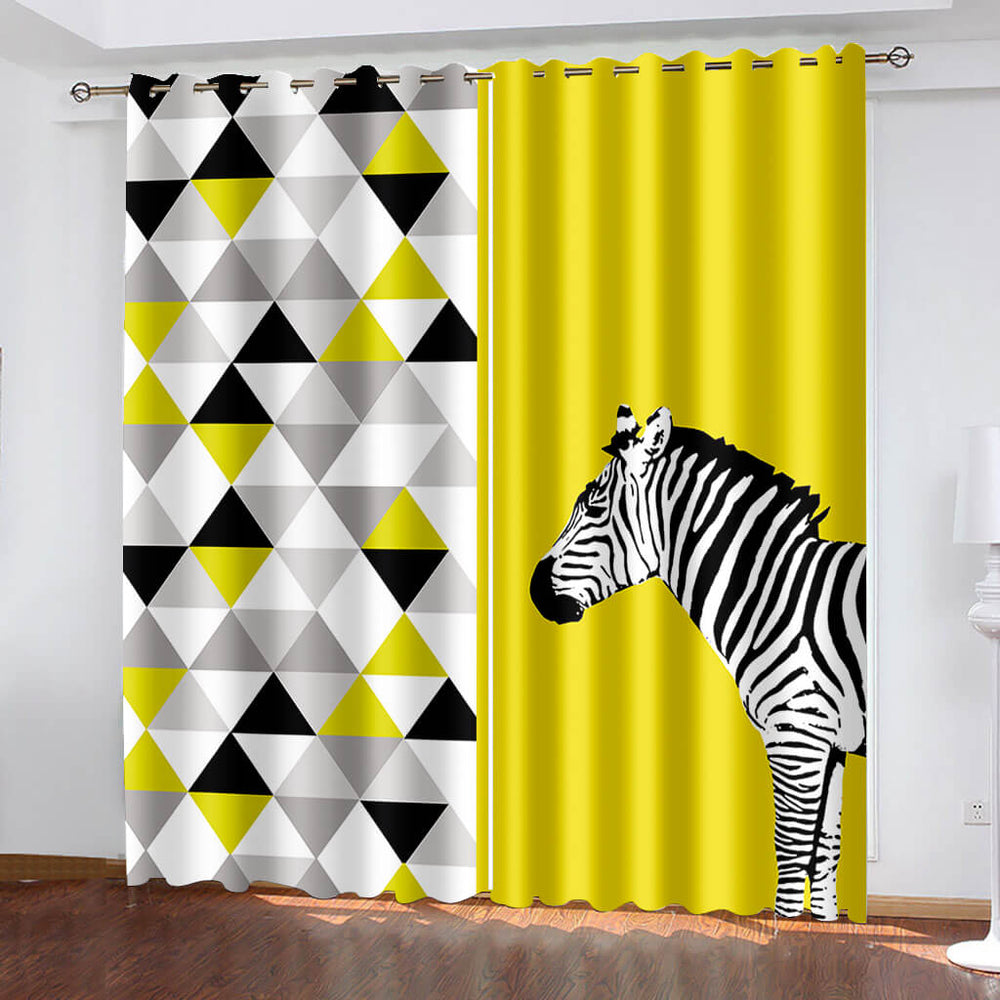 Zebra Horse Curtains Blackout Window Treatments Drapes for Room Decor (Online Order Only)