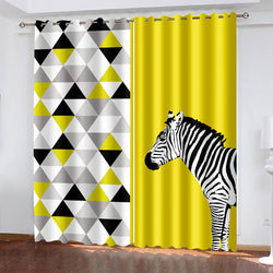 Zebra Horse Curtains Blackout Window Treatments Drapes for Room Decor (Online Order Only)
