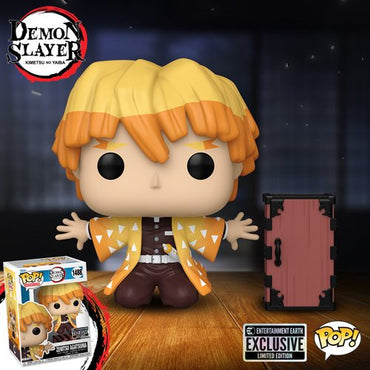 Demon Slayer Zenitsu Protecting Nezuko's Box Funko Pop! Vinyl Figure #1488- Entertainment Earth Exclusive with Funko Protector (Online Order Only)